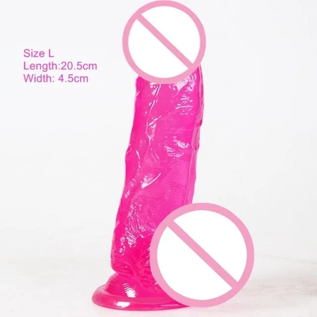 Pink crystal yin dildo adult disc transparent dildo selfpriming soniker Dildos