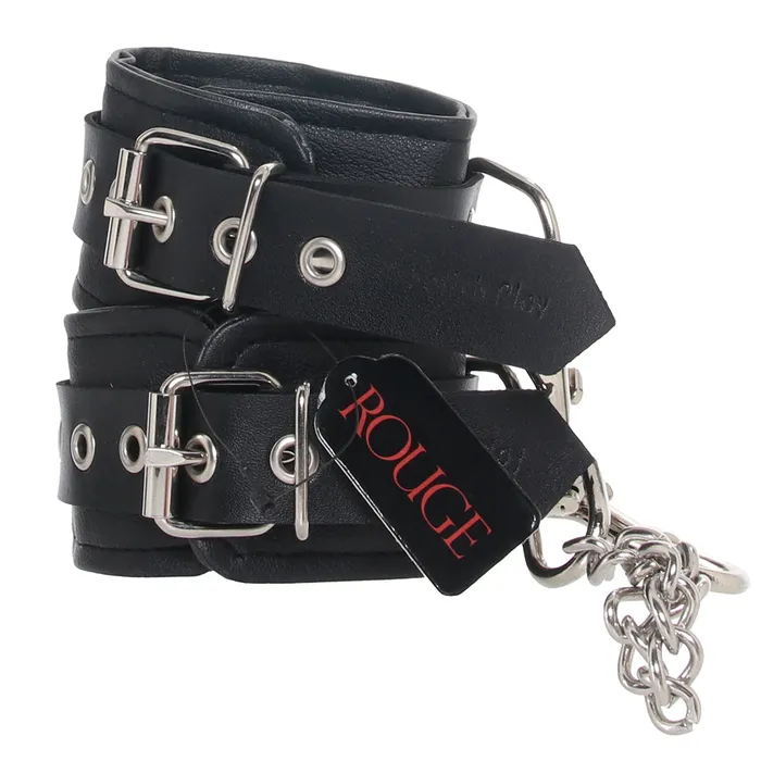 Rouge Restraints Vegan Leather Wrist Cuffs in Black