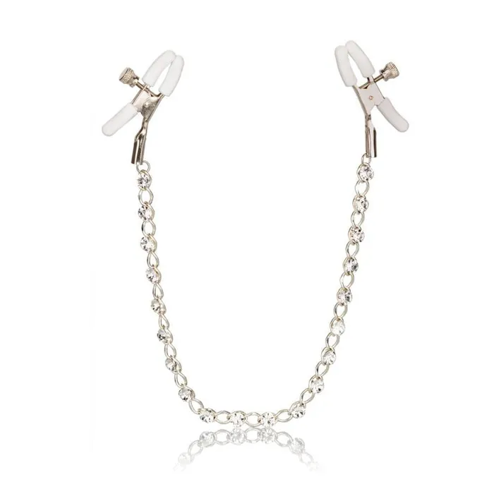 Couples Nipple Play Crystal Chain Nipple Clamps CalExotics Couples Nipple Play Crystal Chain Nipple Clamps CalExotics