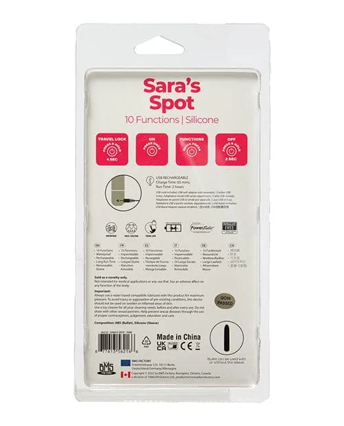 Female Sex Toys BMS Enterprises Saras Spot Rechargeable Bullet with G Spot Sleeve 10 Functions