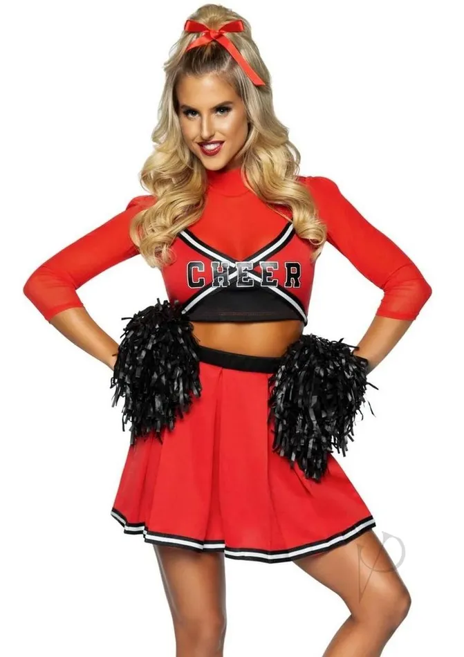 Leg Avenue Anal Varsity Babe 3pc Set Smmd Red