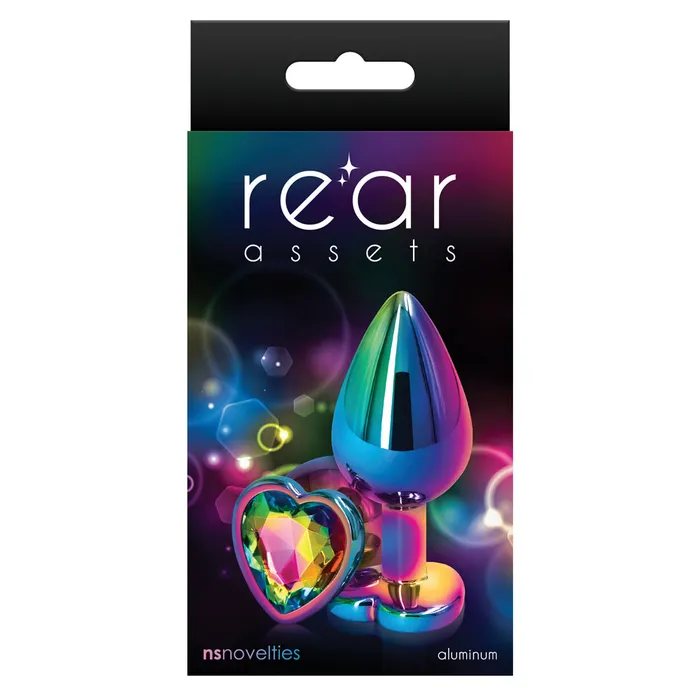 ns novelties Female Sex Toys Rear Assets Multicolour Heart Gem Metal Butt Plug Medium