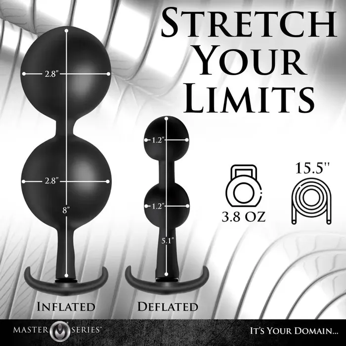 Ass Rattler Silicone Weighted Inflatable Anal Plug XR Brands Male Sex Toys