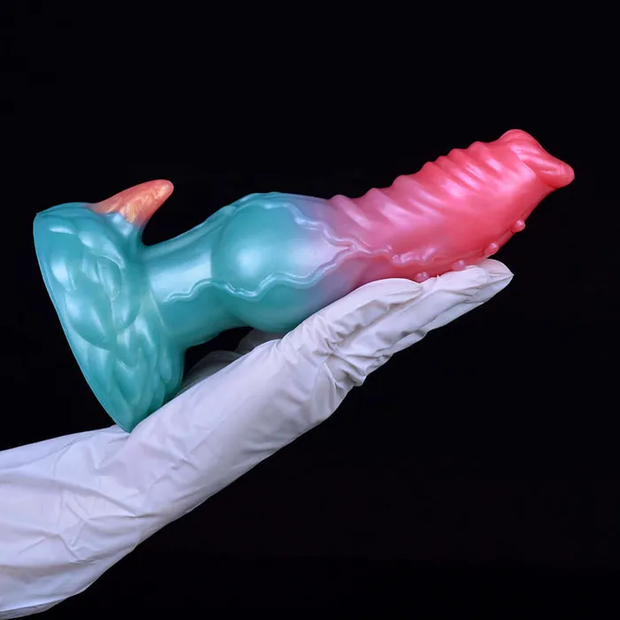 Dildos DirtyToyz 775Inch Elyrius the Monster Dog Knotted Alien Dildo with GSpot Demon Horn