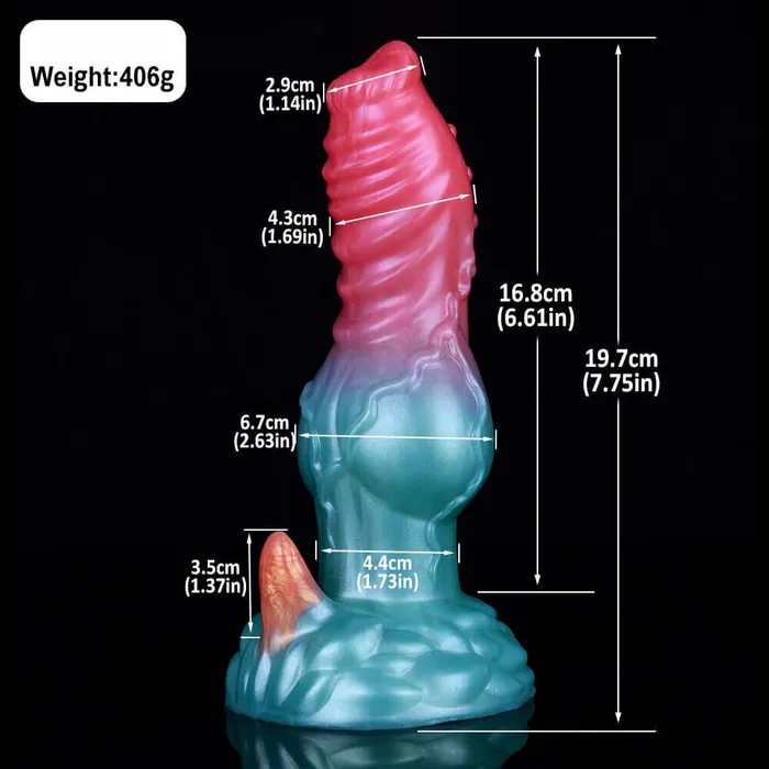 Dildos DirtyToyz 775Inch Elyrius the Monster Dog Knotted Alien Dildo with GSpot Demon Horn