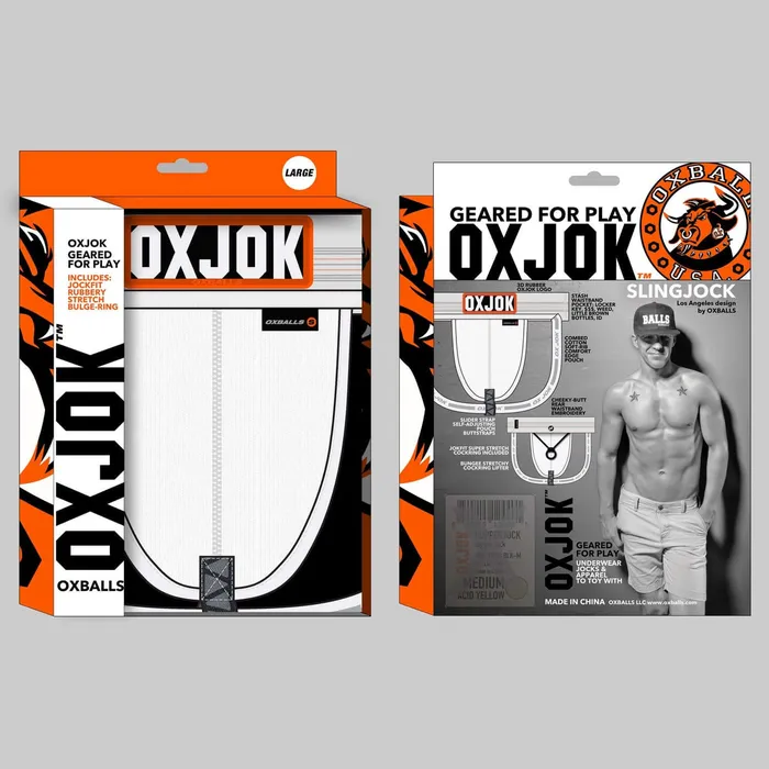 Female Sex Toys OXJok Slingjock Upthrust SliderStrap Jock White Snow Xl