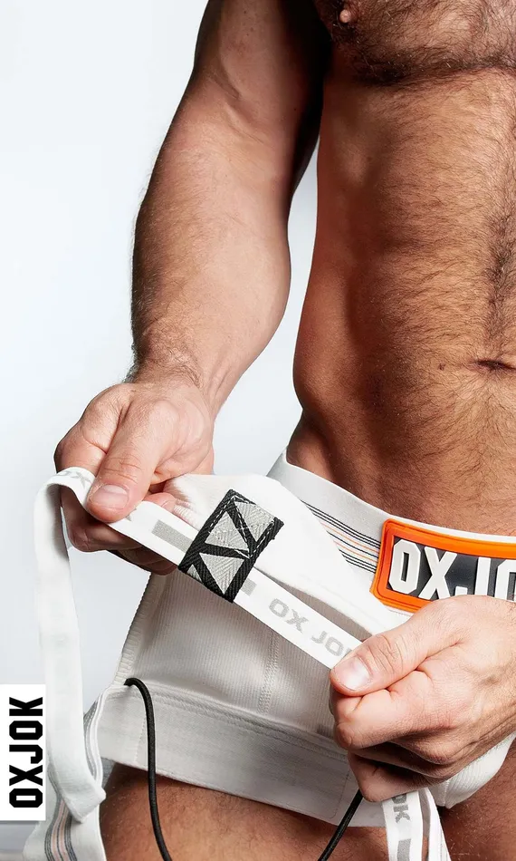 Female Sex Toys OXJok Slingjock Upthrust SliderStrap Jock White Snow Xl