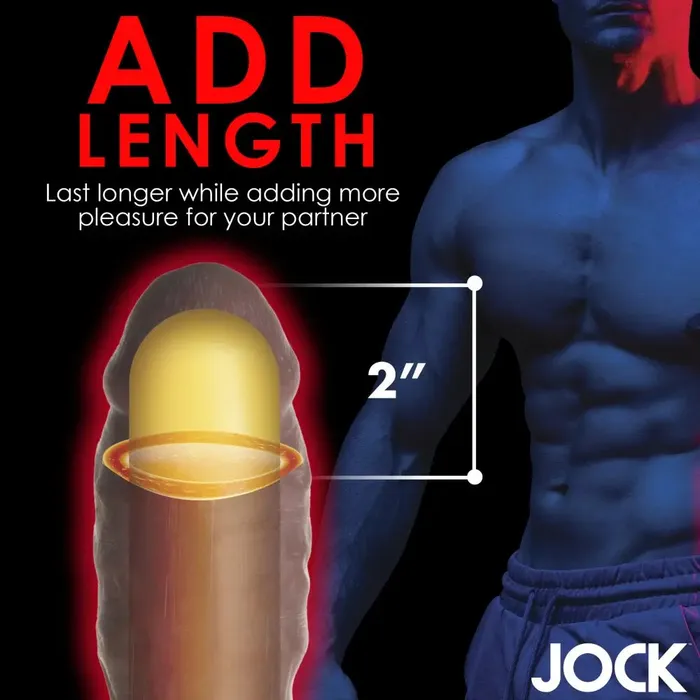 Jock Male Sex Toys Extra Thick 2 Inch Penis Extension Dark Cock Sleeve