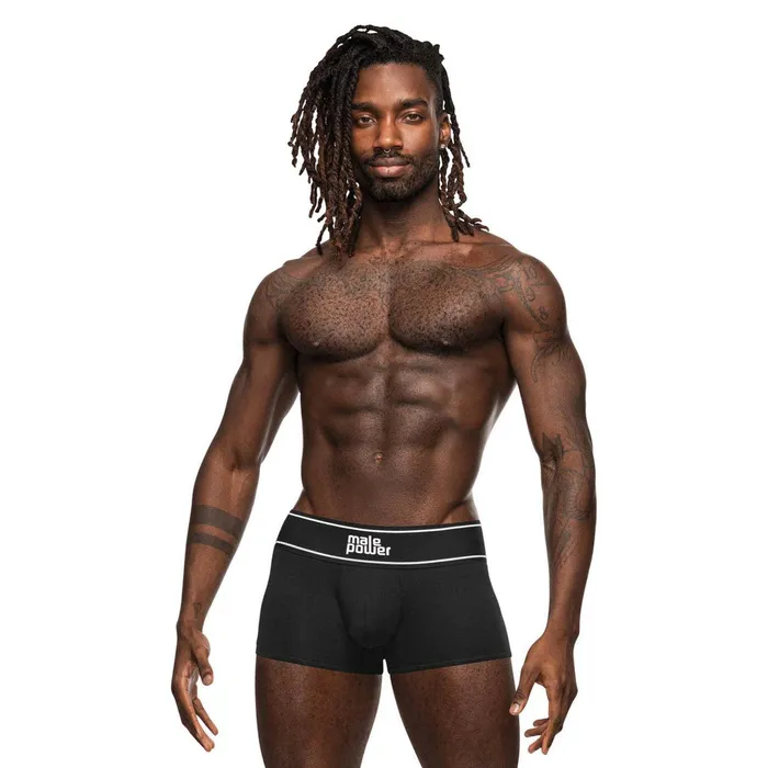 Male Power Anal Modal Rib Pouch Short Small Black
