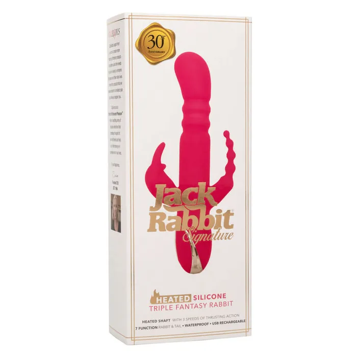 Vibrators CalExotics Jack Rabbit Signature Heated Silicone Triple Fantasy Rabbit Pink Vibrators CalExotics Jack Rabbit Signature Heated Silicone Triple Fantasy Rabbit Pink
