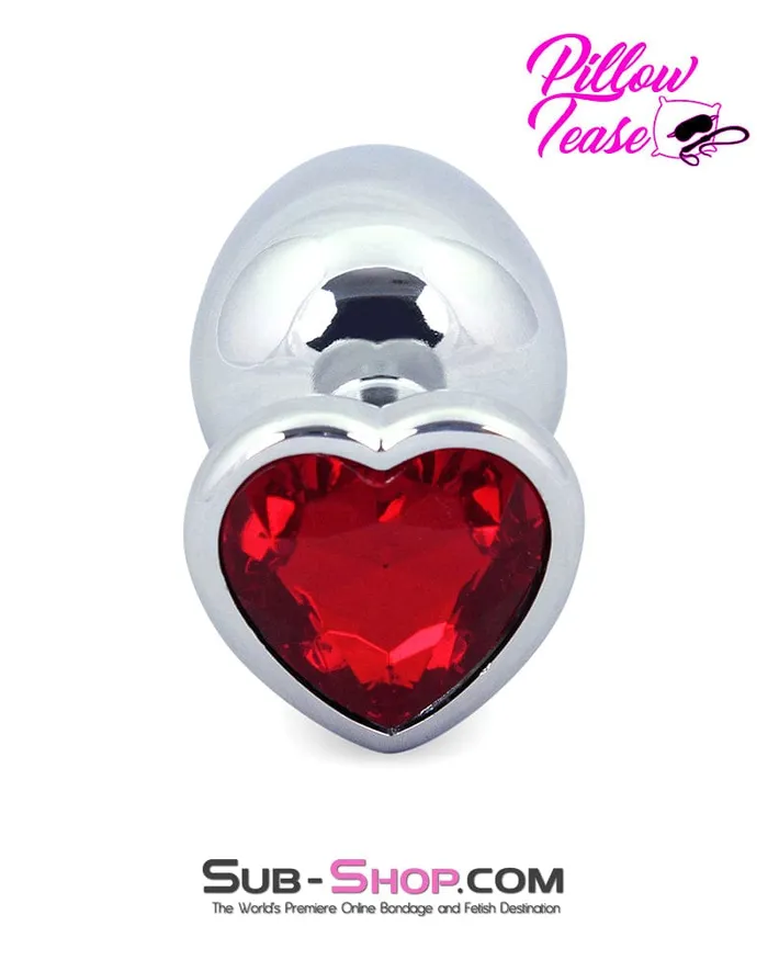 4736M Red Heart Jeweled Stainless Steel Large Butt Plug MEGA Deal Moonwell Anal