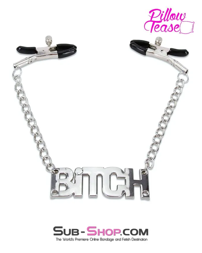 7870RS BITCH Clamps Nipple Clamps with BITCH Tag LAST CHANCE Final Closeout Raysent Female Sex Toys 7870RS BITCH Clamps Nipple Clamps with BITCH Tag LAST CHANCE Final Closeout Raysent Female Sex Toys