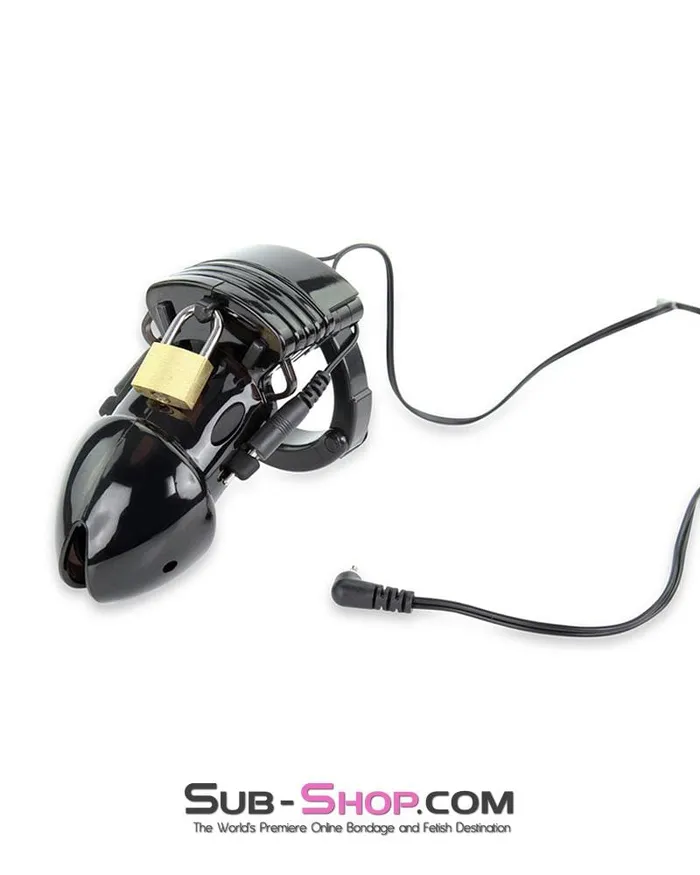 Ali Express Male Sex Toys 6928AE Electro Stim Black Jack Adjustable Locking Male Cock Cuff Chastity Device MEGA Deal