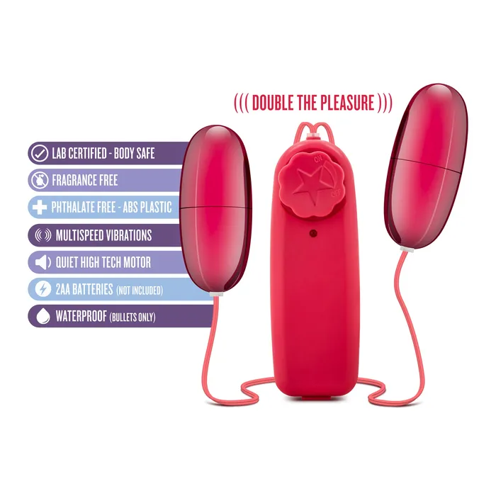 Blush Novelties Couples Double Pop Vibrating Eggs SplashReady Fun for Solo or Partner Play