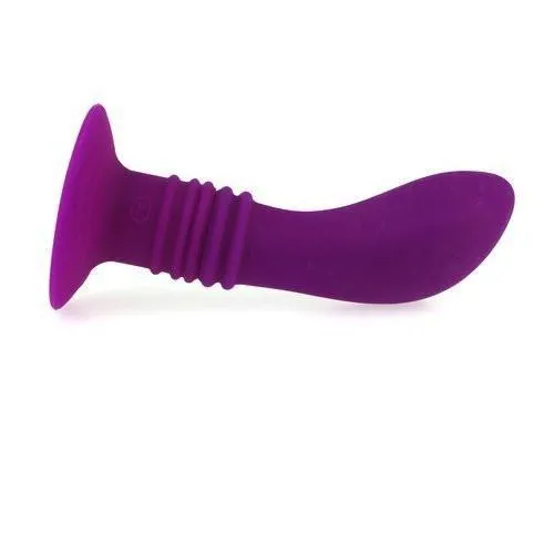 Female Sex Toys 1538M 10 Function Vibrating Silicone PSpot or GSpot Dildo with Suction Cup Base Moonwell