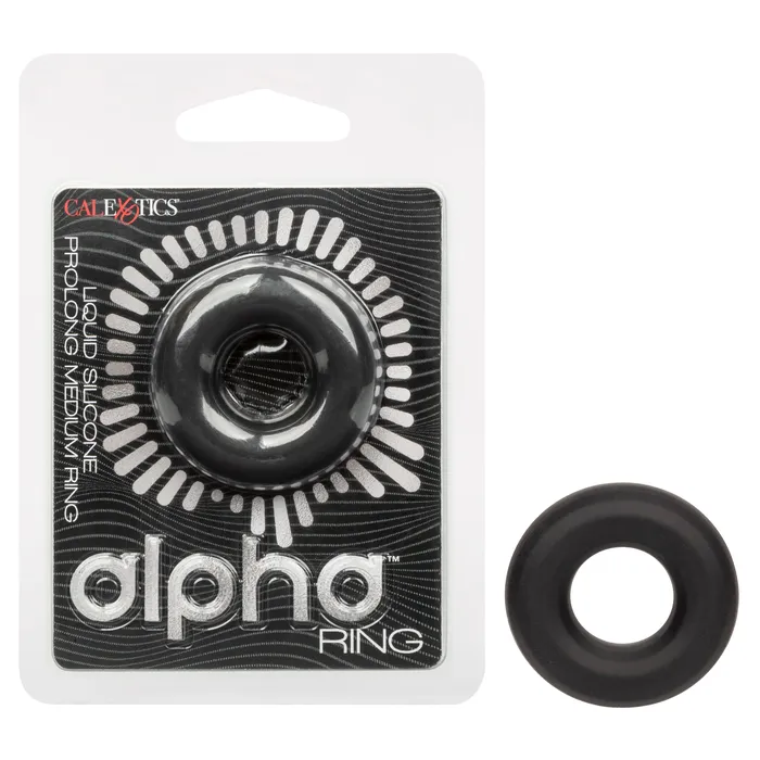 Male Sex Toys CalExotics Alpha Liquid Silicone Prolong Medium Ring Black Male Sex Toys CalExotics Alpha Liquid Silicone Prolong Medium Ring Black