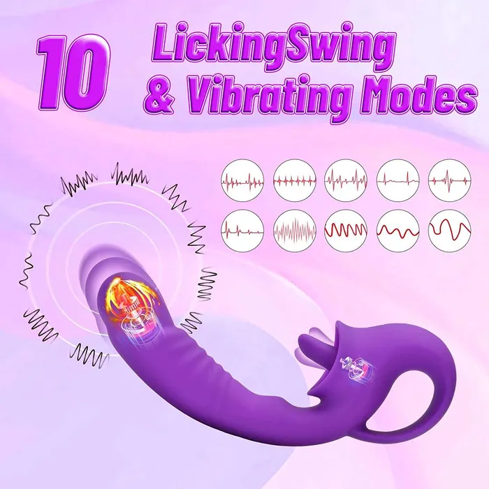 Female Sex Toys Lurevibe Lurevibe Ava 2in1 Tonguelicking Vibrator
