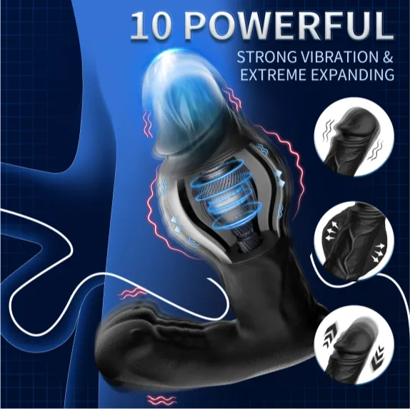 Lurevibe Male Sex Toys Realistic Expanding Vibrating Thrusting Prostate Massager with remote control