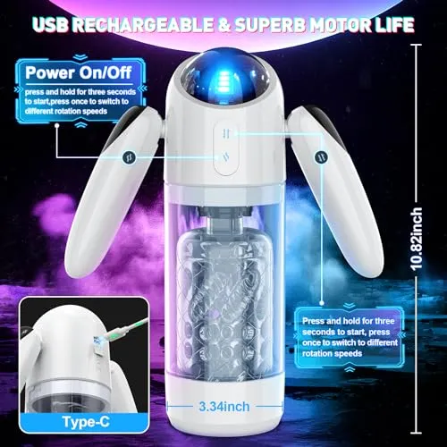 lurevibe Male Sex Toys Vava Maturbation Cup with 4 Telescopic Modes 7 Rotating Modes